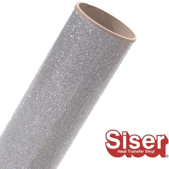 20" x 12" Glitter Silver Siser Easyweed HTV Heat Transfer Iron-On Vinyl - Picture 3 of 6